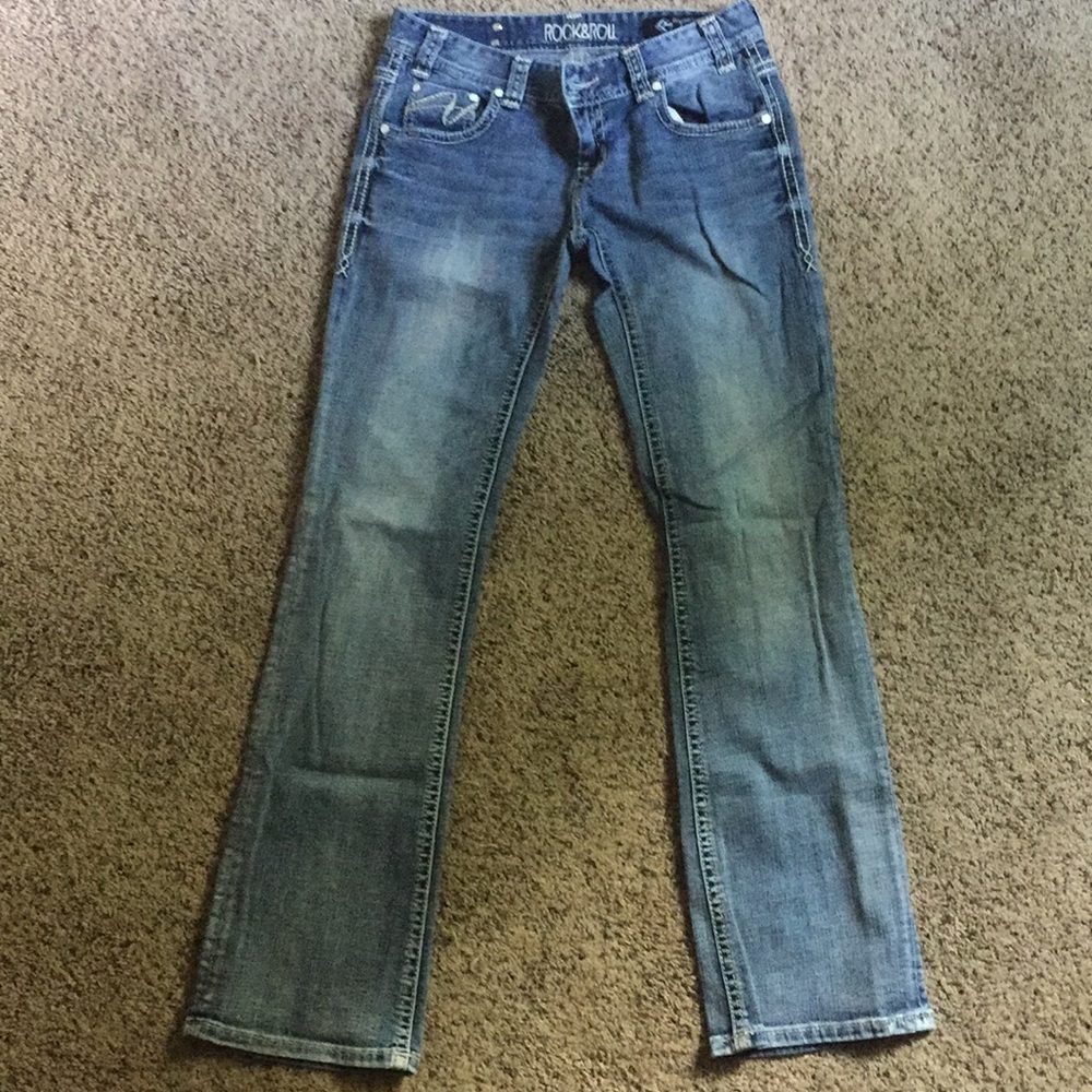 Bootleg denim jeans